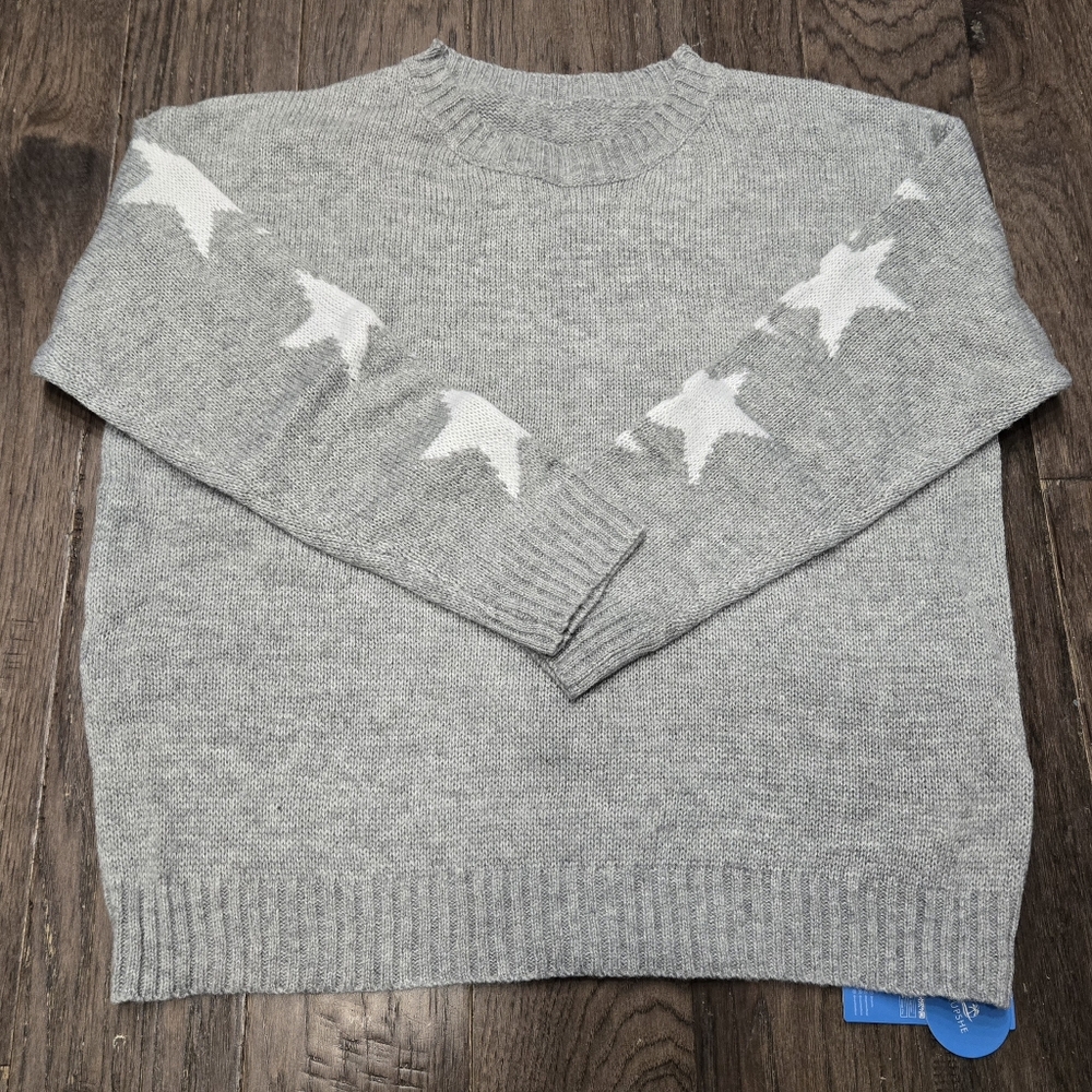 CupShe Gray Star Pattern Sweater